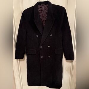 Men's Black Double-Breasted Wool & Cashmere Coat